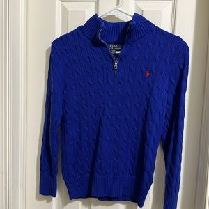 Ralph Lauren 1/4 Zip Blue Sweater size M 10/12 NWOT
